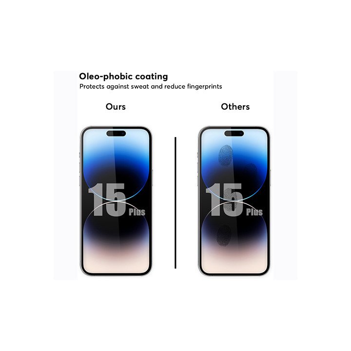 מגן מסך זכוכית iPhone 15 Plus Super Mobile בגודל