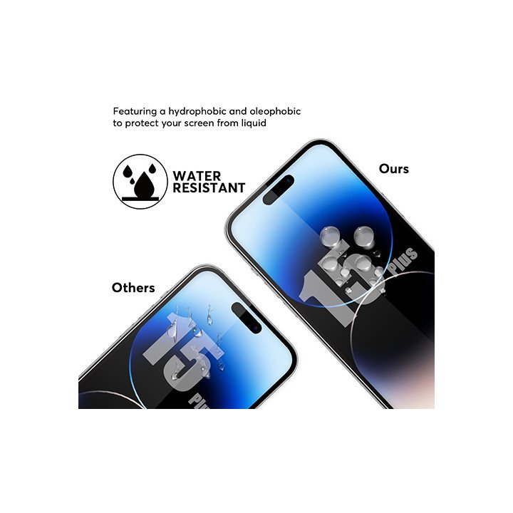 מגן מסך זכוכית iPhone 15 Plus Super Mobile בגודל