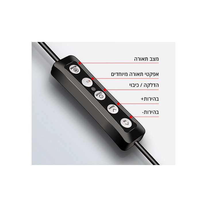רינג לייט שולחני 10 אינץ' עם חצובה ותאורת RGB מבית Super Mobile