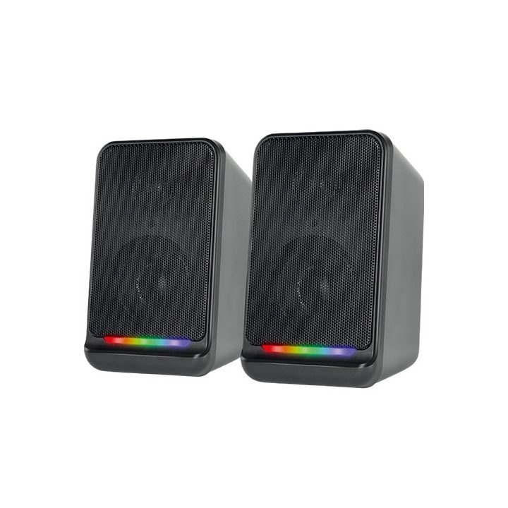רמקולים למחשב 2.0 Super Sound עם תאורת RGB דגם IS220 בצבע שחור