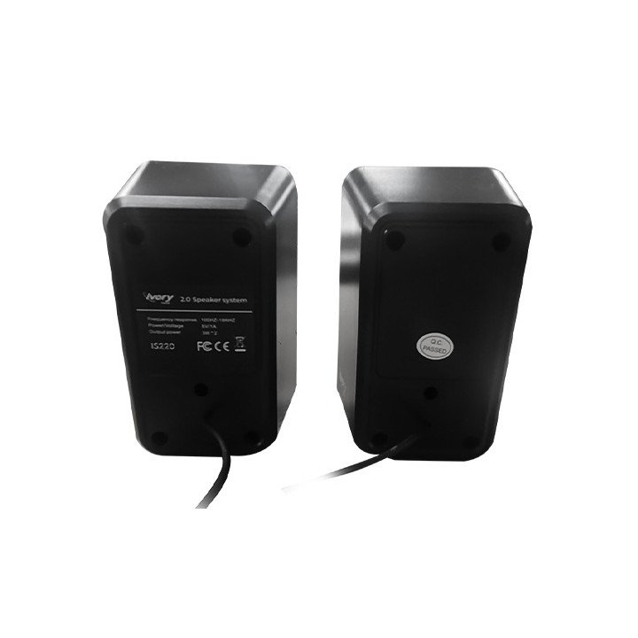 רמקולים למחשב 2.0 Super Sound עם תאורת RGB דגם IS220 בצבע שחור