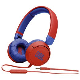 אוזניות JBL חוטיות לילדים JR310 בצבע אדום וכחול עם מיקרופון