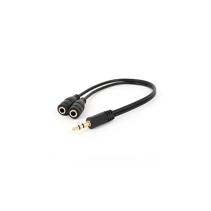 מתאם מפצל אודיו 3.5 אינץ' זכר ל- 3.5x2 אינץ' נקבה Arcnet 3586