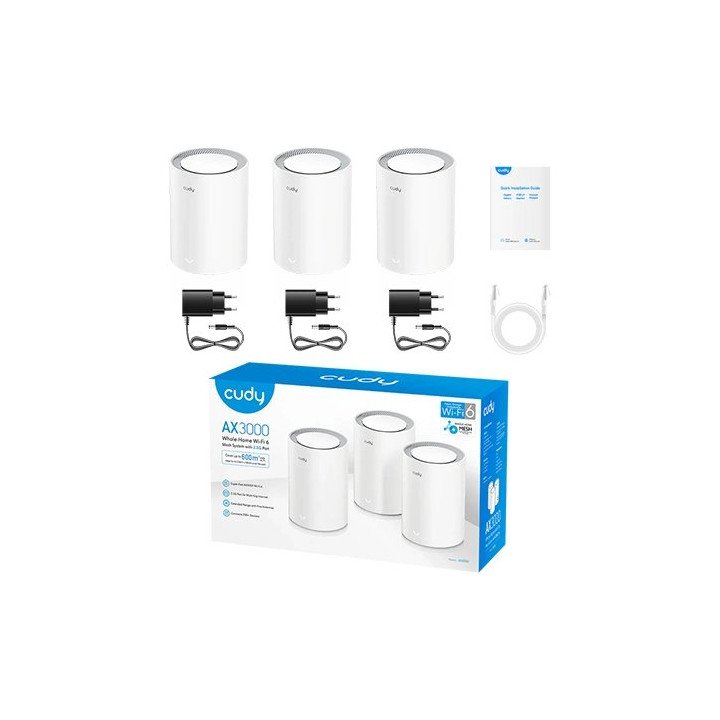 ראוטר מגדיל טווח Cudy M3000 AX3000 2.5G Dual Band Wi-Fi 6 Mesh System 