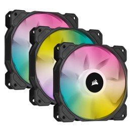 3 מאווררים למארז 12 ס''מ Corsair iCUE SP120 RGB ELITE בצבע שחור