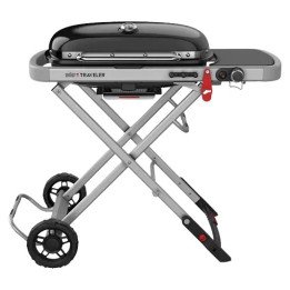 גריל גז נייד Weber Traveler בצבע ושחור עם מבער אחד - משלוח חינם
