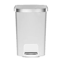 פח אשפה למטבח עם דוושה 50 ליטר בצבע לבן Eko 6255 50L NEW HANA - משלוח 