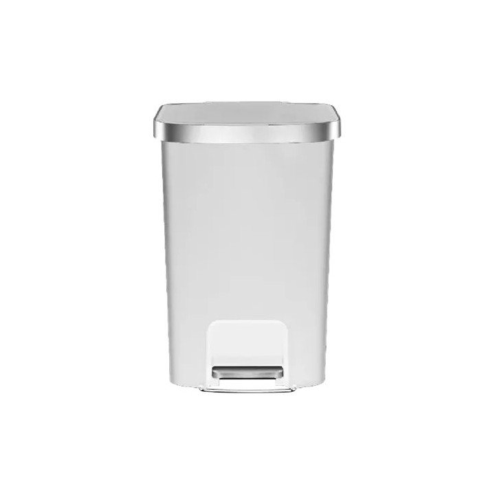 פח אשפה למטבח עם דוושה 50 ליטר בצבע לבן Eko 6255 50L NEW HANA - משלוח 