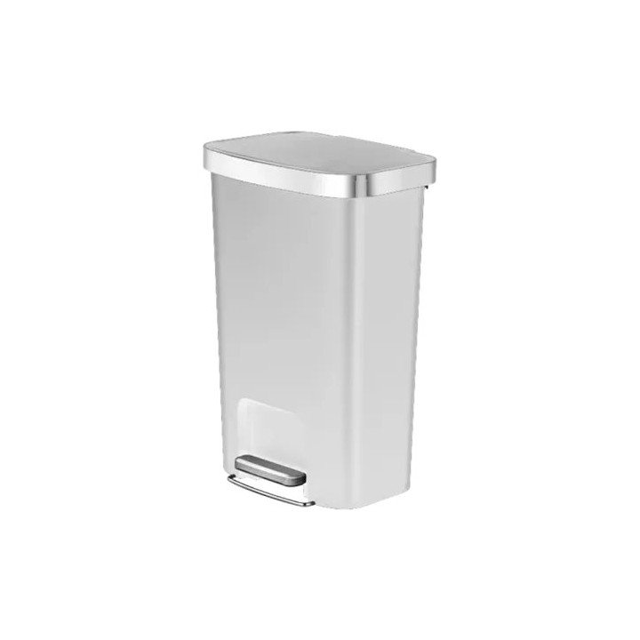 פח אשפה למטבח עם דוושה 50 ליטר בצבע לבן Eko 6255 50L NEW HANA - משלוח 