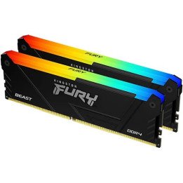 זכרון למחשב Kingston Fury Beast RGB DDR4 3600MHz 2x8GB KF436C17BB2AK2/