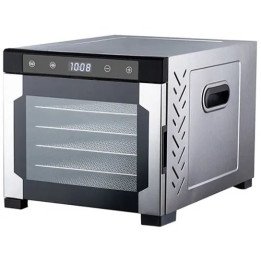 מייבש מזון דיגיטלי 6 מגשים מנירוסטה בצבע כסף Hot point FD-06A - משלוח 