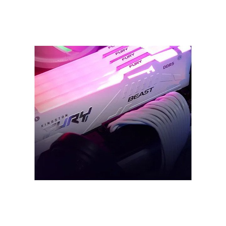 זכרון למחשב Kingston FURY Beast DDR5 White RGB 5200MHz 2x16GB KF552C40
