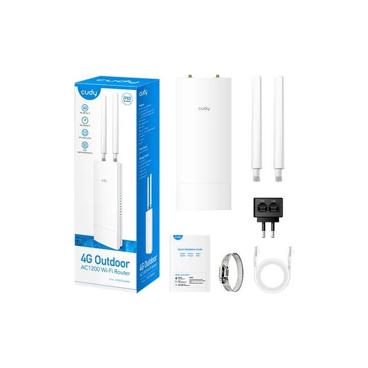 נתב חיצוני אלחוטי Cudy Outdoor 4G Cat 4 AC1200 Wi-Fi Router LT500 Outd