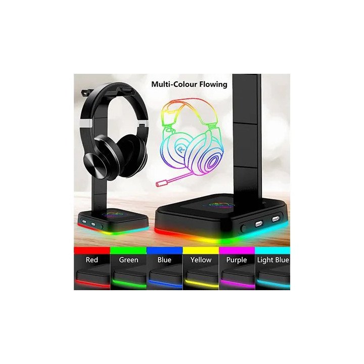 מעמד לאוזניות Super Gaming Headset Stand ST2 RGB כולל תצוגה צבעונית