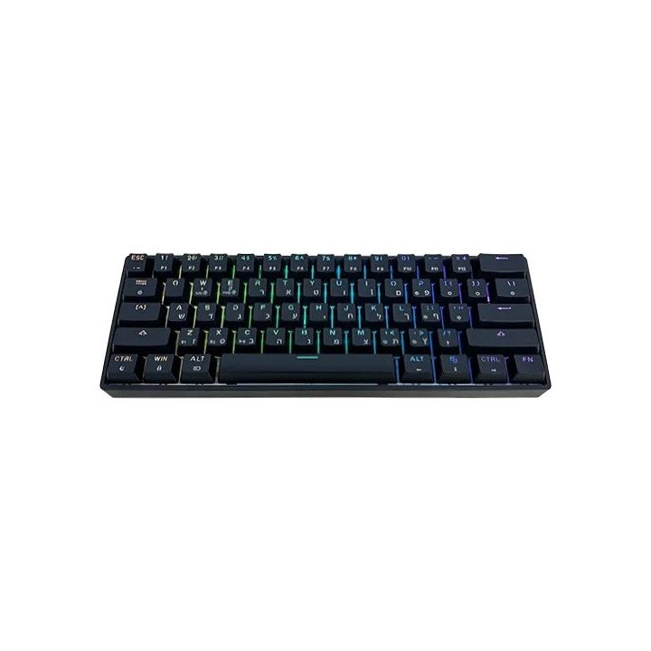 מקלדת גיימינג GK62 אלחוטית מכנית סוויץ' Gateron G Pro 3.0 Yellow בצבע 