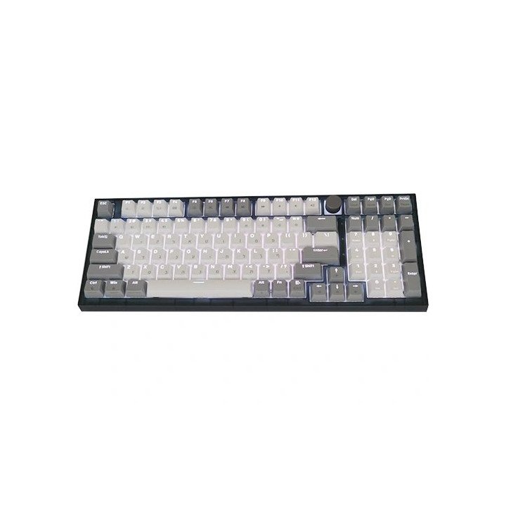 מקלדת גיימינג GK92 אלחוטית מכנית RGB Mechanical Yellow Switch בצבע לבן