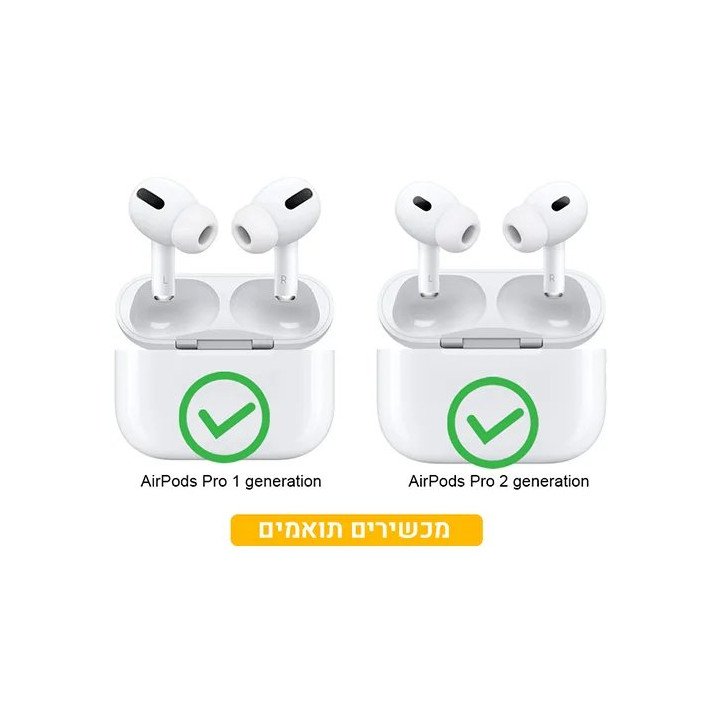 מתאמי סיליקון לאוזניות  Apple AirPods Pro ו- AirPods Pro 2 במידות S, M
