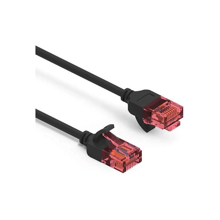 כבל רשת כ-2 מטר דק במיוחד Cat6A Ultra Slim בצבע שחור Super Connect