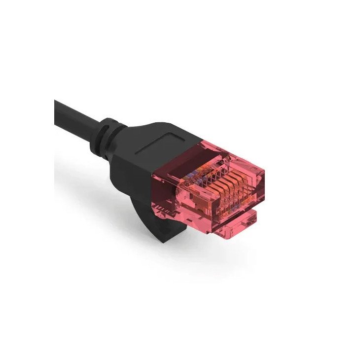 כבל רשת כ-2 מטר דק במיוחד Cat6A Ultra Slim בצבע שחור Super Connect
