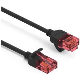 כבל רשת כ-3 מטר דק במיוחד Cat6A Ultra Slim בצבע שחור Super Connect
