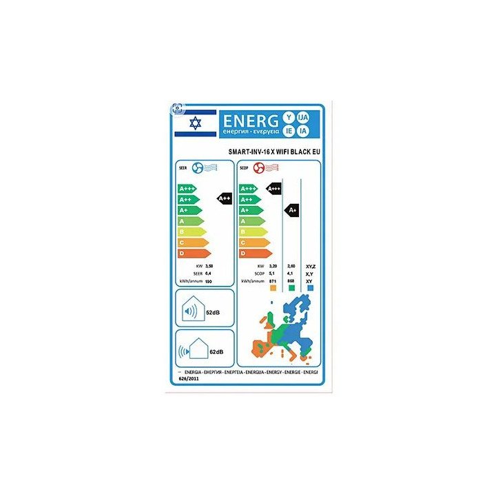 מזגן טורנדו עילי אינוורטר Tornado Smart Inverter 16 X WIFI black EU 11