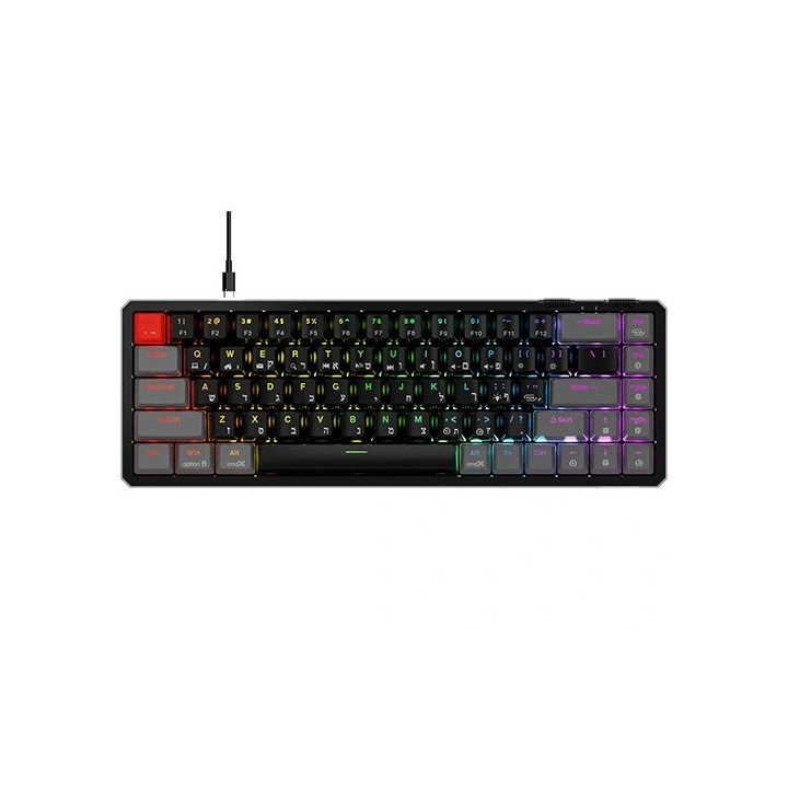 מקלדת מכנית Super Gaming GX980 Red Switch בצבע שחור עברית/אנגלית