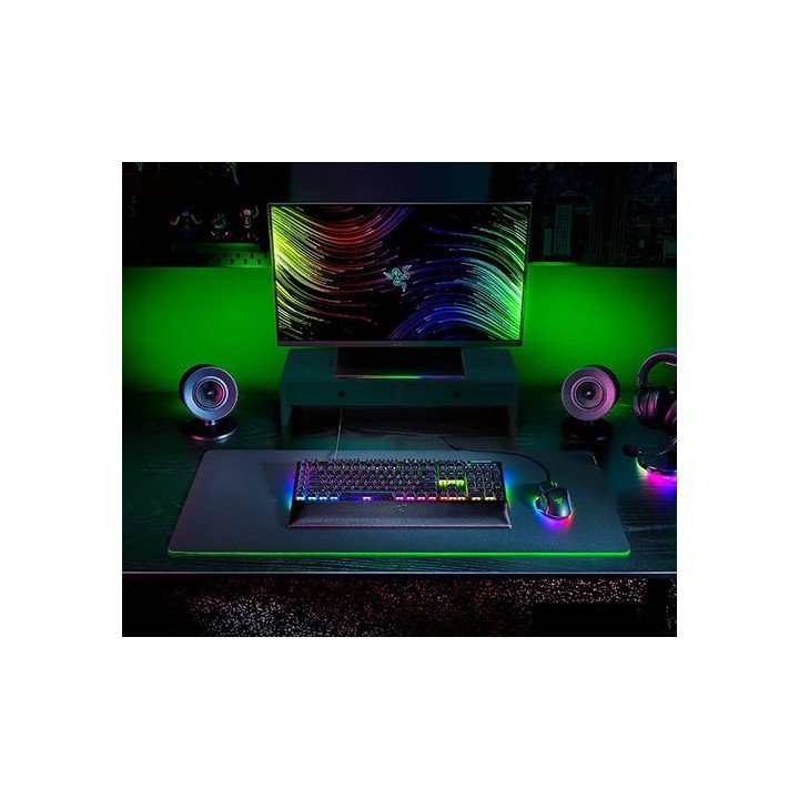 מקלדת גיימינג מכנית רייזר Razer BlackWidow V4 Green Switch כולל תאורת 