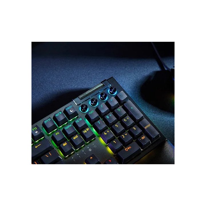 מקלדת גיימינג מכנית רייזר Razer BlackWidow V4 Green Switch כולל תאורת 