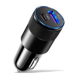 מטען מהיר לרכב 20W דגם IVC-CRG יציאות USB-A + USB-C - ללא כבל
