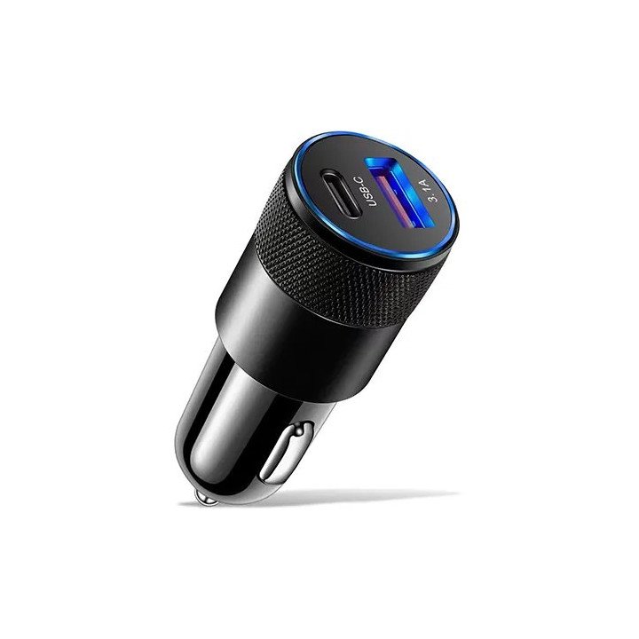מטען מהיר לרכב 20W דגם IVC-CRG יציאות USB-A + USB-C - ללא כבל