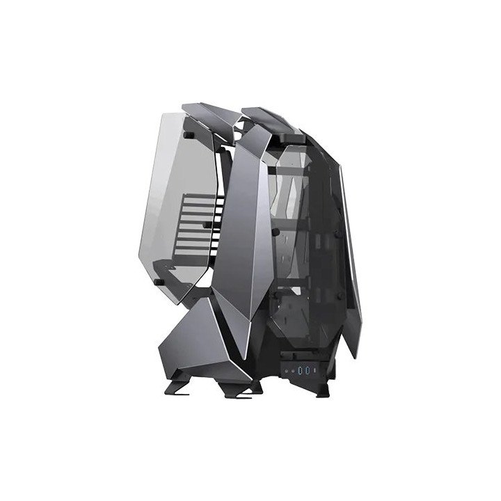 מארז Jonsbo MOD-5 GRAY עשוי אלומיניום בצבע אפור כסוף עם חלון צד ותאורת