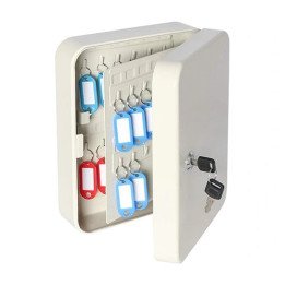כספת מפתחות ממתכת ל-48 מפתחות 25x20x7.7 בצבע קרם Super Security KEYB-W