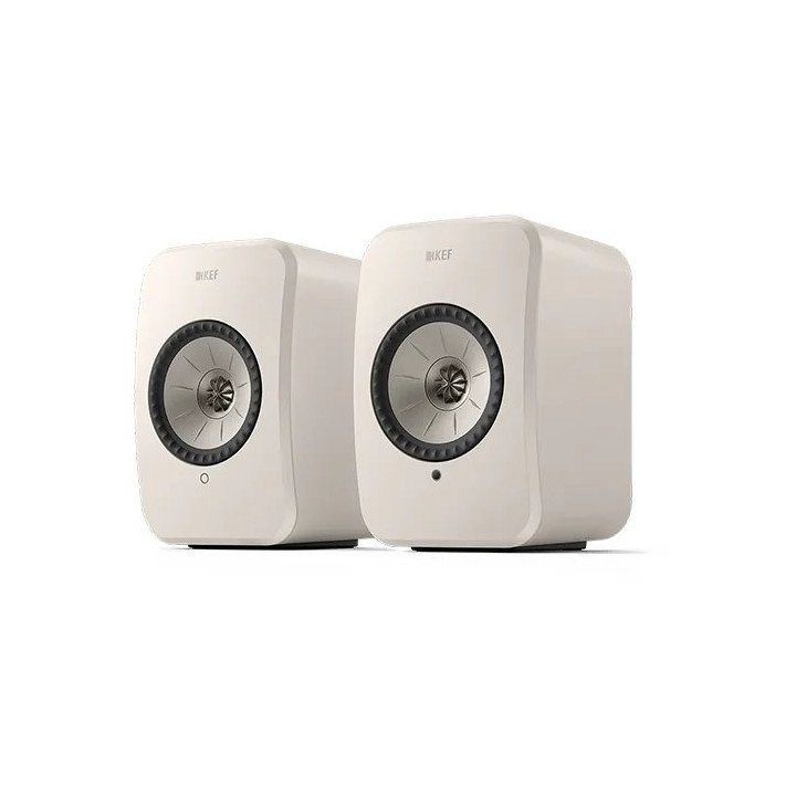 רמקולים מוגברים HiFi אלחוטיים KEF LSX II LT בצבע לבן אבן