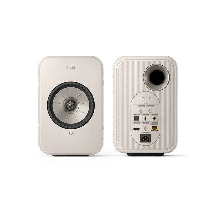 רמקולים מוגברים HiFi אלחוטיים KEF LSX II LT בצבע לבן אבן