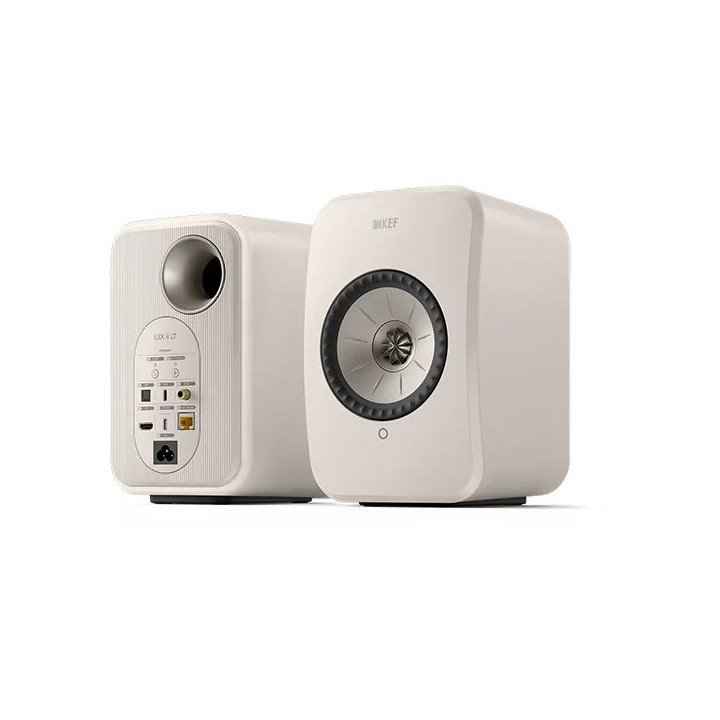 רמקולים מוגברים HiFi אלחוטיים KEF LSX II LT בצבע לבן אבן