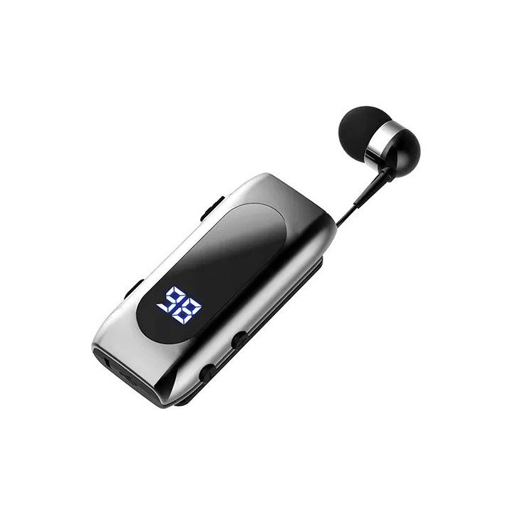 אוזניית דיבורית Bluetooth עם כבל נשלף וקליפס לבגד MIZUKI K55