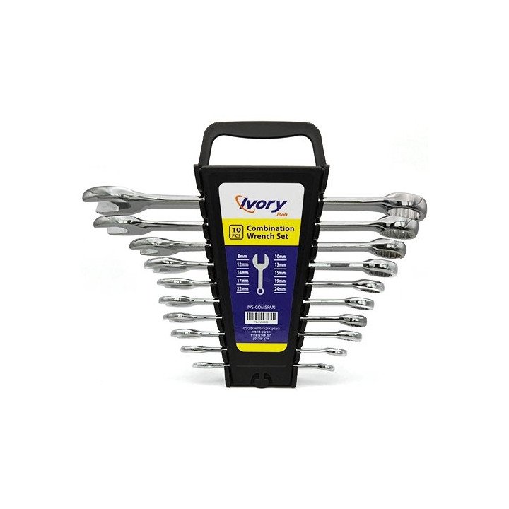 סט מפתחות רינג פתוח / סגור 10 יחידות כרום Super Tools