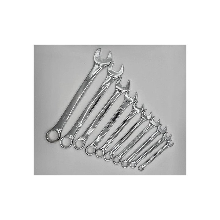 סט מפתחות רינג פתוח / סגור 10 יחידות כרום Super Tools