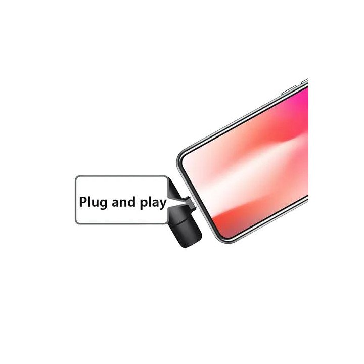מיקרופון אלחוטי דש לאייפון בחיבור Super Sound Lightning בצבע שחור - 2 