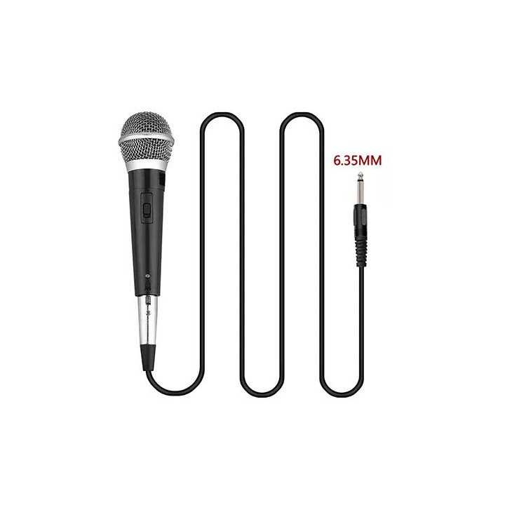 מיקרופון קריוקי דינמי ידני חוטי Super Sound בחיבור 6.5mm צבע שחור