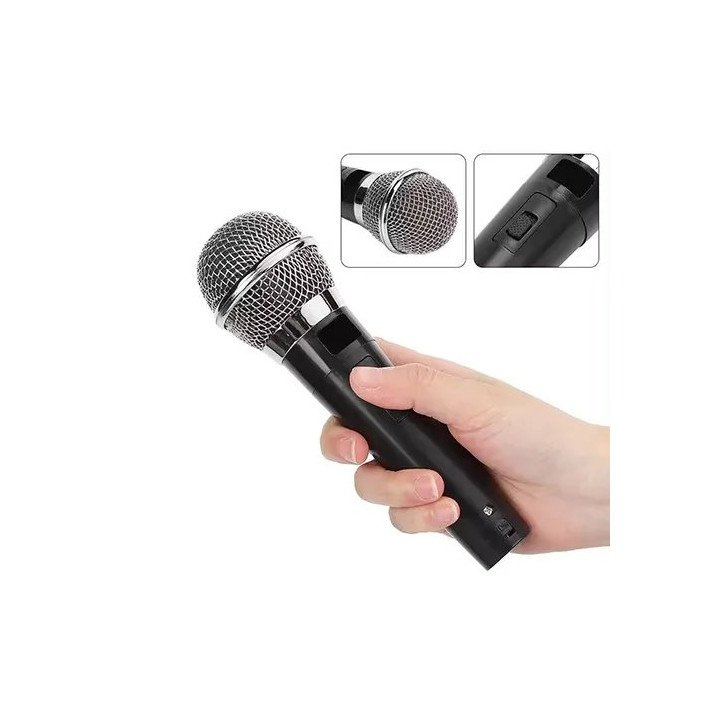 מיקרופון קריוקי דינמי ידני חוטי Super Sound בחיבור 6.5mm צבע שחור