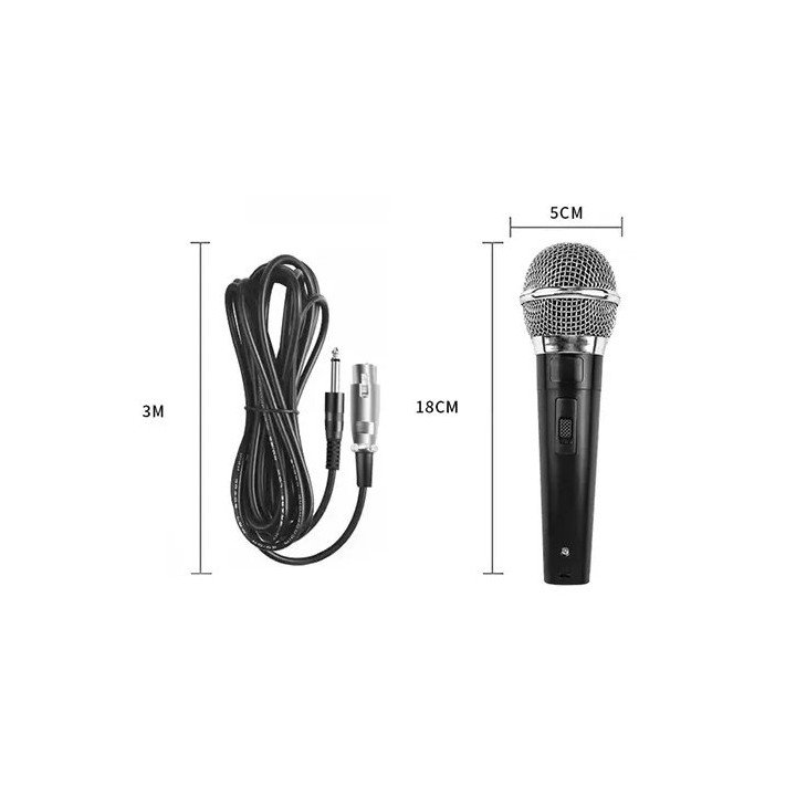 מיקרופון קריוקי דינמי ידני חוטי Super Sound בחיבור 6.5mm צבע שחור