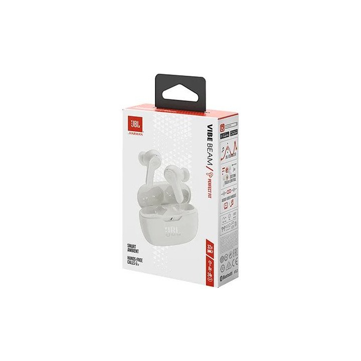 אוזניות JBL אלחוטיות Wave Beam TWS בצבע לבן