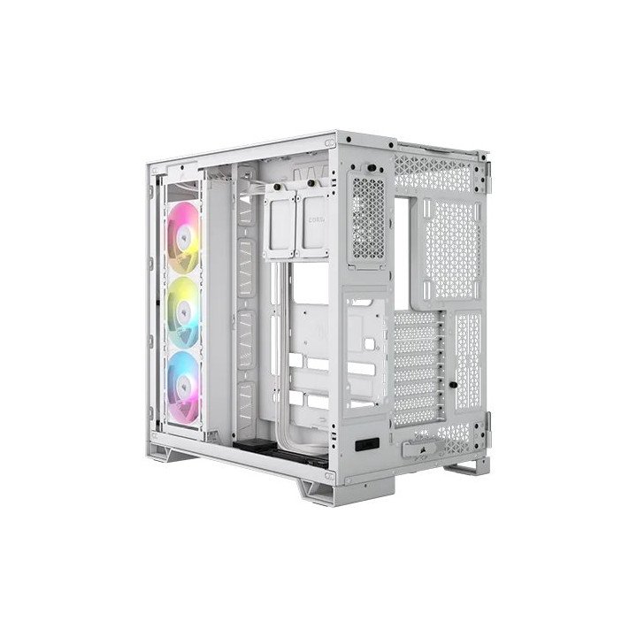 מארז מחשב Corsair iCUE LINK 6500X RGB Mid-Tower Dual Chamber בצבע לבן