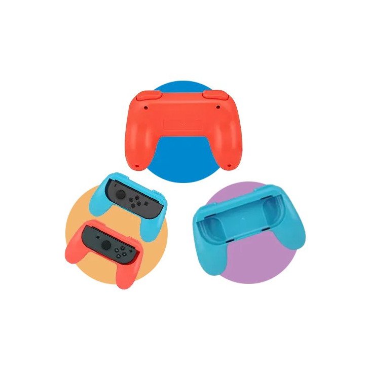 זוג גריפים תואמים JOY-CON נינטנדו סוויץ' - דגם HS-SW150 בצבע כחול ואדו