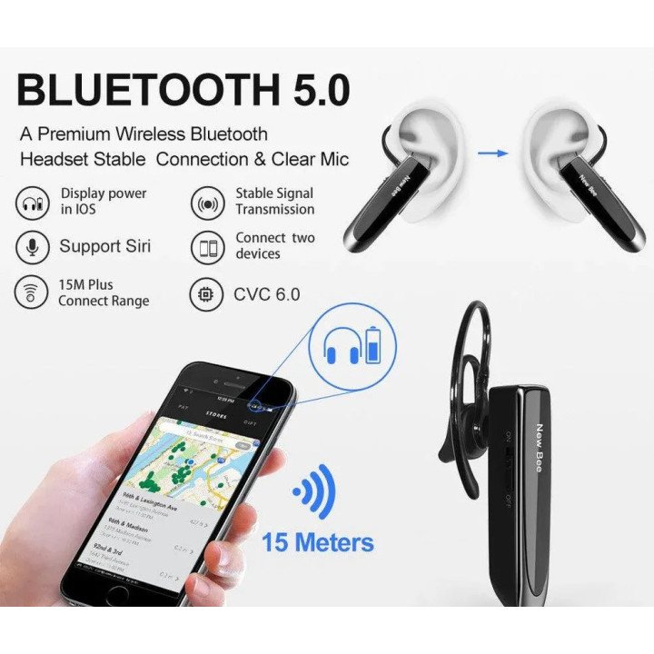 אוזניית דיבורית New Bee B41 Bluetooth
