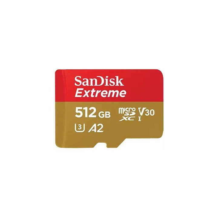 כרטיס זכרון SanDisk Extreme Micro SDXC UHS-I A2 - דגם SDSQXAV-512G-GN6