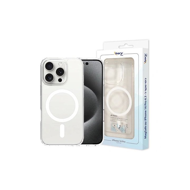 מגן לאייפון 16 פרו MagSafe שקוף Super Mobile