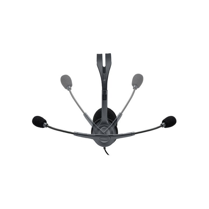 אוזניות Logitech Stereo Headset H111 עם מיקרופון בצבע אפור עם חיבור PL