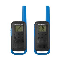זוג מכשירי קשר Motorola TALKABOUT T62 עד כ- 8 ק"מ, בצבע שחור וכחול